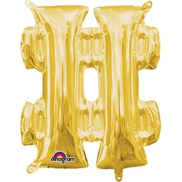 Anagram 16 in. Symbol Number Sign Gold Supershape Foil Balloon 78514